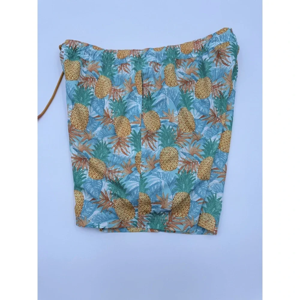 NWT Member's Mark Men's Resort Swim Trunks Pineapple Print Size Large UPF 50